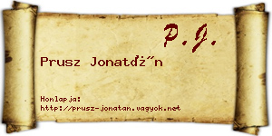 Prusz Jonatán névjegykártya